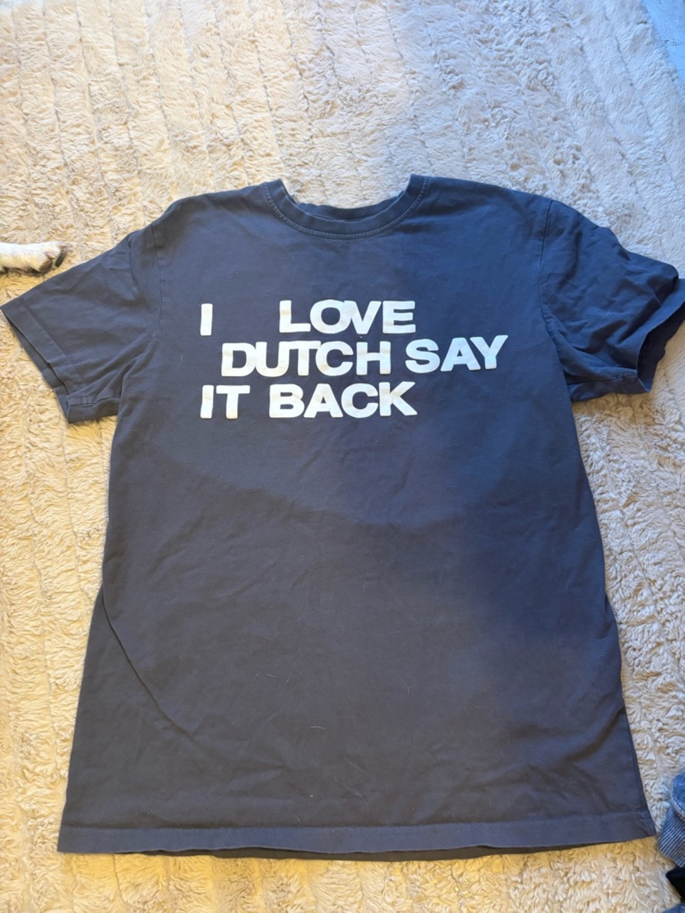 Dutch Bros Navy Blue Short Sleeve Tee with White Graphic